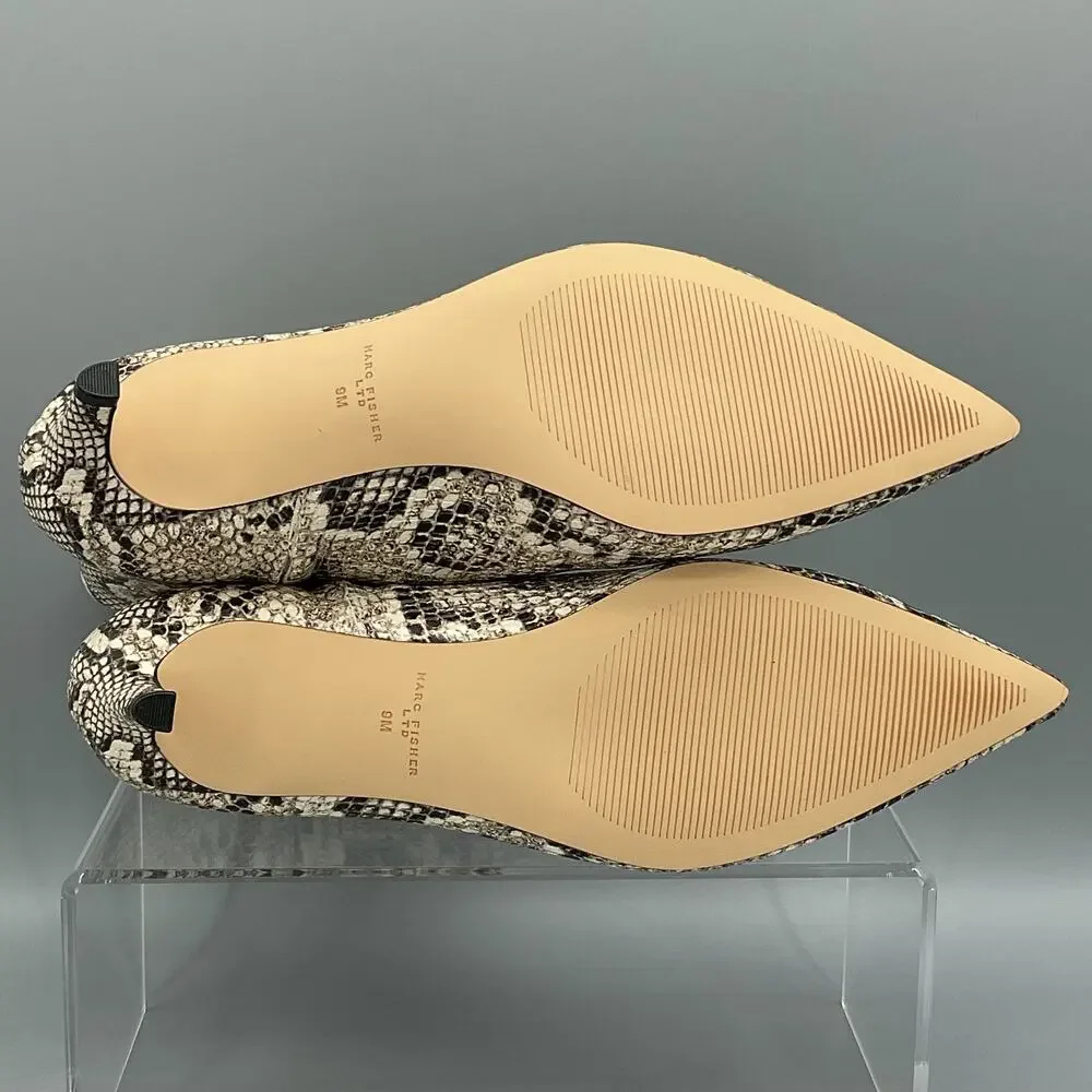 NEW Marc Fisher Women’s Itzia Pointed Toe Dress Booties White Snake Size 9M
